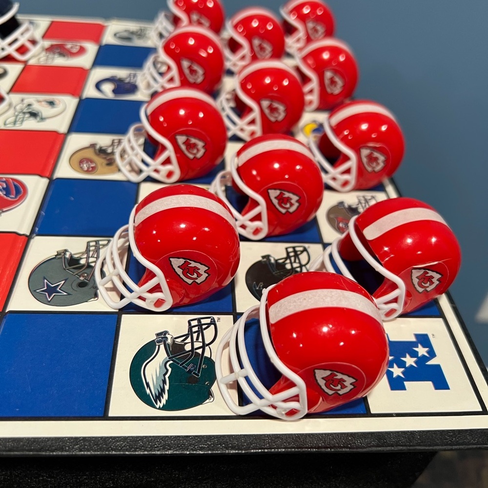 Vtg NFL Checkers Denver Broncos Kansas City Chiefs Game Football Helmet Pieces - Picture 3 of 9